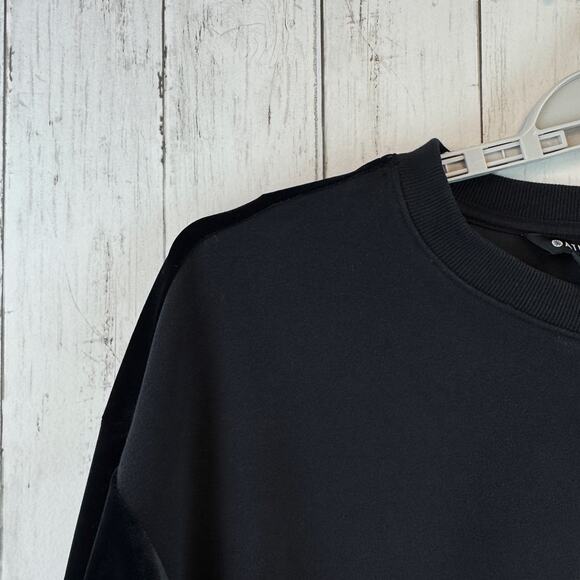 Athleta Black Retroplush Velvet Crewneck Oversized Sweatshirt 466916 Size XL - Picture 4 of 14
